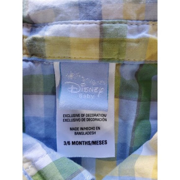 Disney Baby Winnie The Pooh Plaid Button-Up Shirt 3-6 Months - Picture 3 of 5
